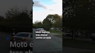 🏍️ Motorcycle explodes after hitting a car 🏍️
