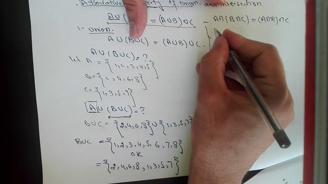Set..Associative property of union and intersection part 1/2 - YouTube
