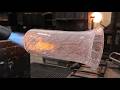 Making A Large Merletto Vase Out Of Molten Glass - Narrated Glassblowing Demonstration