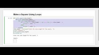 100 Days Python Loop Challenge | Day 15 : Make a Square using Loops in Python