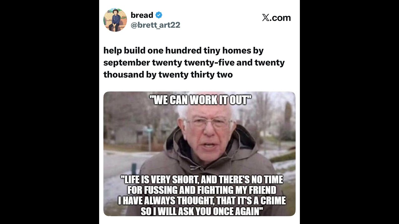 help build one hundred tiny homes by september twenty twenty-five and twenty thousand by 2032