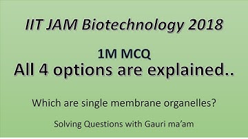 Complete Solution for 1M MCQ from IIT JAM paper of Biotechnology 2018. All options explained.