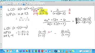 Math 30-2 Adding Subtracting Rational Expressions Part 2