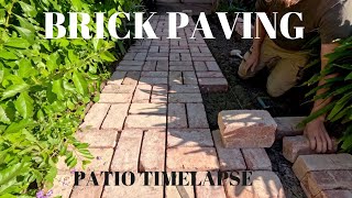 Patio transformation. Brick paving time lapse.