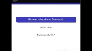 how to use theme darmstadt in #beamer