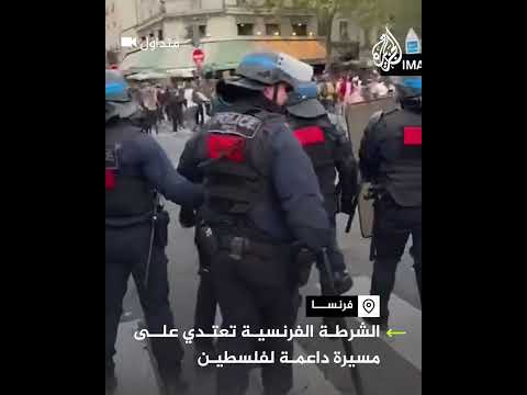 الشرطة الفرنسية تهاجم مظاهرة مؤيدة للفلسطينيين بالقنابل المسيلة والهراوات