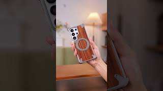 Hand‑crafted solid wood phone case.#SamsungCase #GalaxyS26 #galaxys26ultra #phonecase #foryou #wood