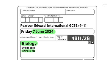IGCSE | biology | Paper 2B | June 2024 | Pearson Edexcel |