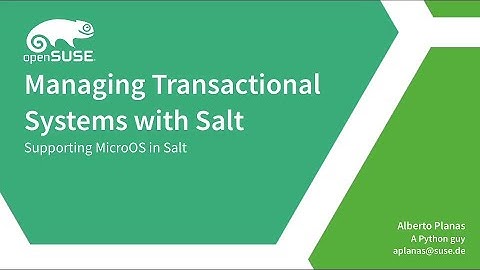 Managing transactional systems with Salt