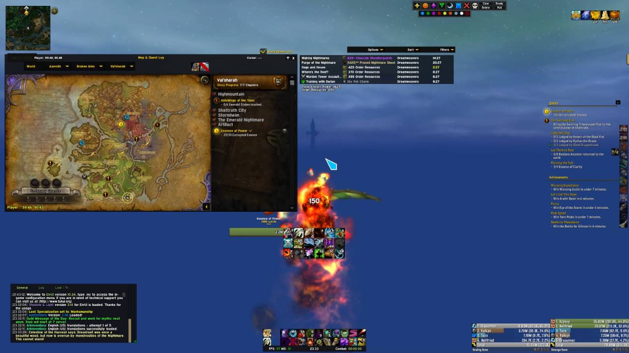 Glider + Falling Flame flight from Highmountain to Dalaran