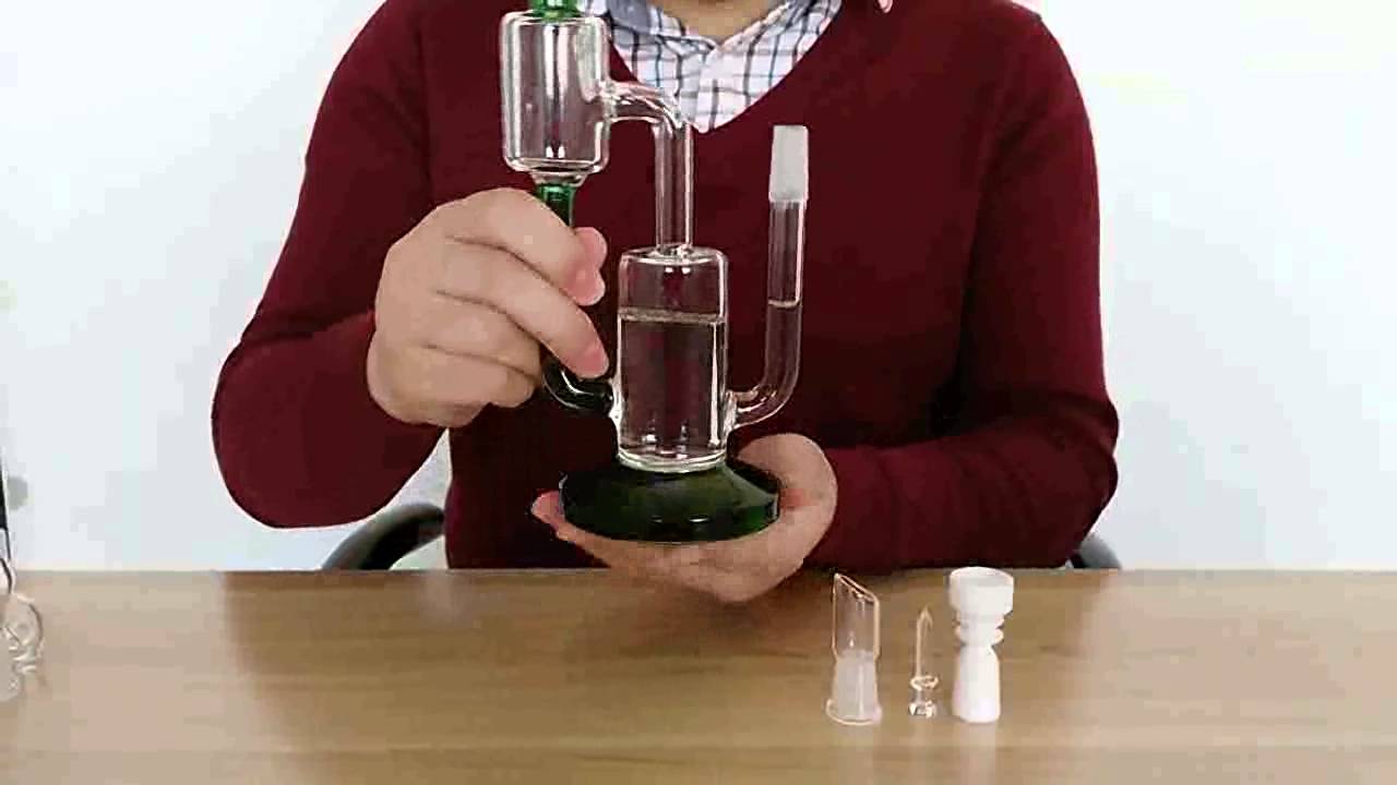 New Design Glass Recycler Water pieps Glass Bongs Glass oil rigs bear mountain recycler
