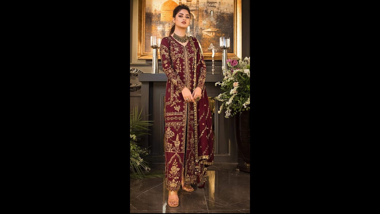 PREMIUM BRIDAL CHIFFON WITH SILVER & GOLD EMB | ZCCHI600026 