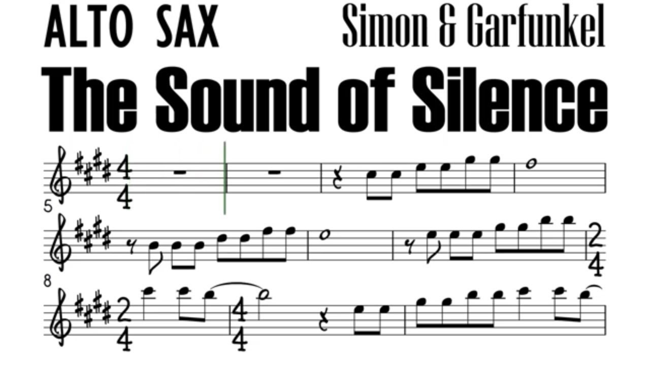 The Sound of Silence Alto Sax Sheet Music Backing Track Play Along