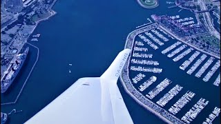 DA42 POV turning Long Beach California