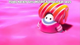 Flying hacker Gets INSTANT karma in Fall guys final (Blunder Blocks Fail)