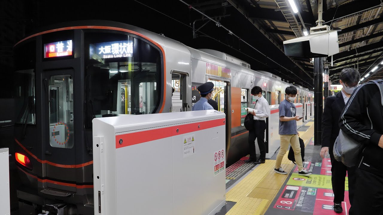 JR西日本　大阪環状線　新今宮駅1番のりば・ホームドア②　2021/5（4K UHD 60fps）