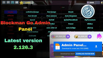 Blockman Go Admin Panel 2.126.3 Latest version mod menu download 