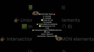 Union and Intersection of Sets Trick 🔥 | Class 11 Maths #shorts