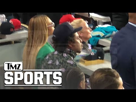 Beyonce, Jay-Z &amp; Blue Ivy Sit Down During Super Bowl National Anthem | TMZ Sports