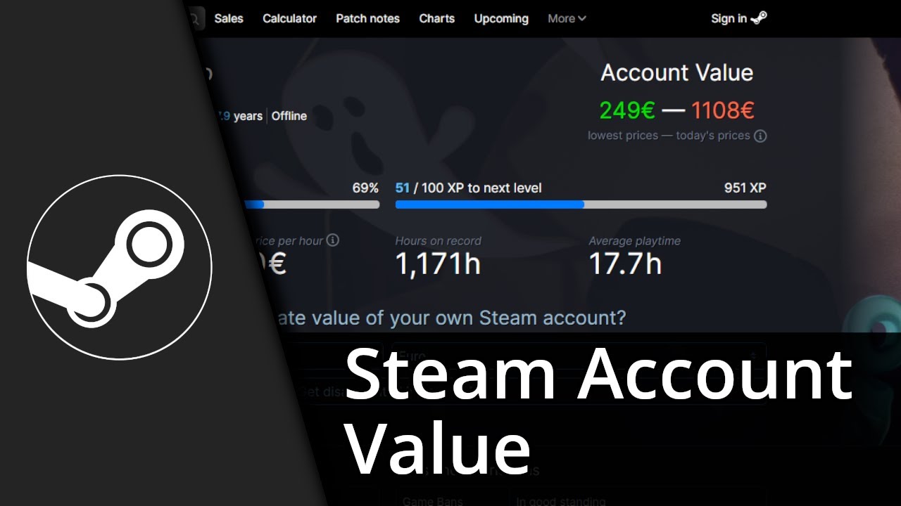Steam Calculator, Steam Account Value