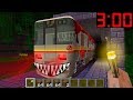 SCARY METRO TRAIN AT 3:00AM! In MINECRAFT : NOOB vs PRO