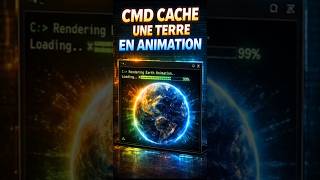 💻 CMD cache une Terre en animation ! #cmd #windows #windows10 #windows11 #astuce #shorts #pc #tuto
