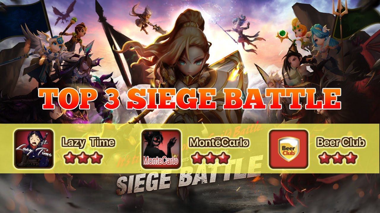 10 Win Streak in Top 3 Siege Battle VS Lazy Time & Monte Carlo - Summoners War