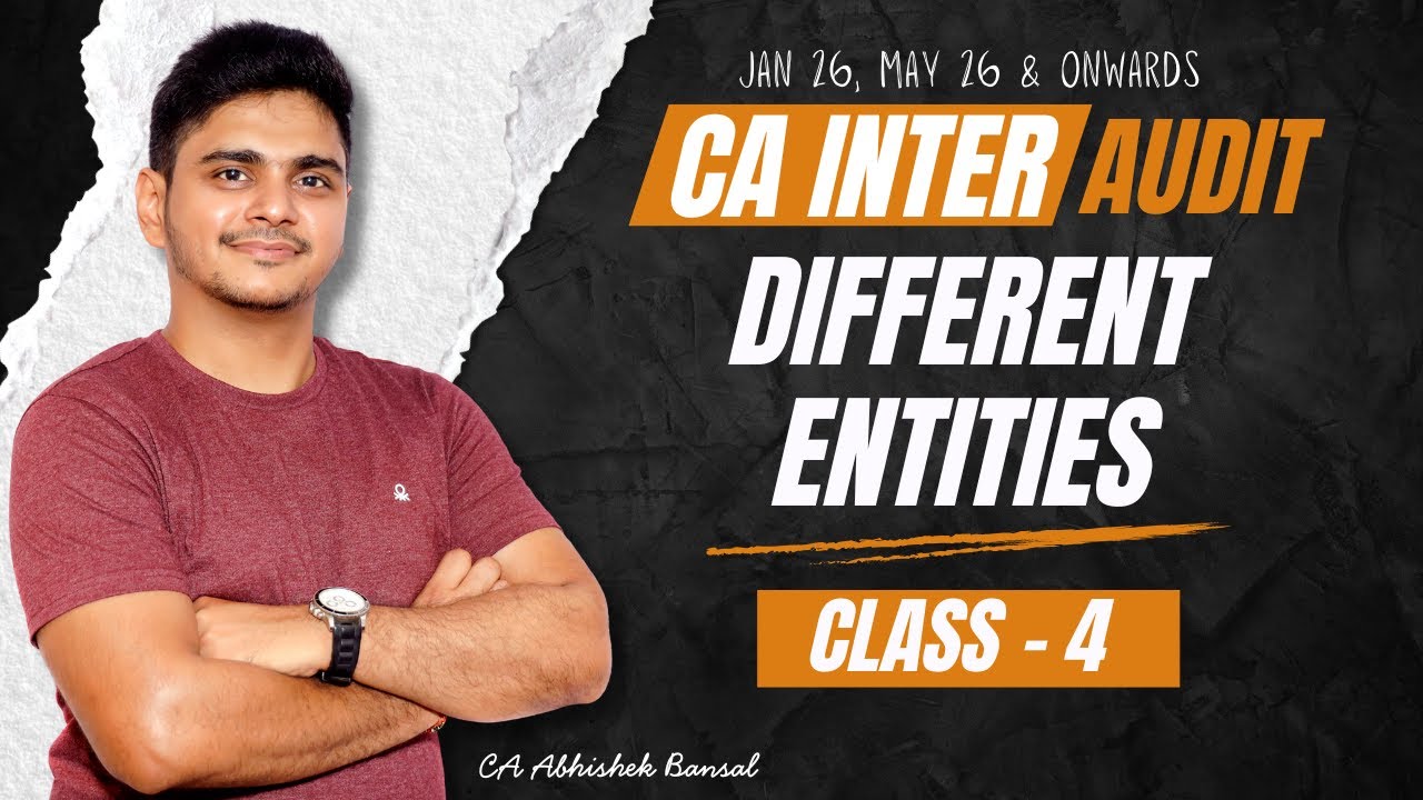 CA Inter | Audit | Different Entity - 4 | Jan 26 | May 26 | Demo Class ...