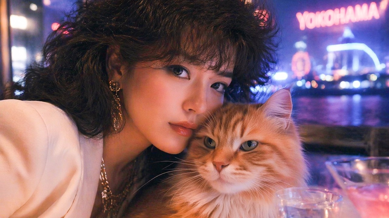 Drive with cat, Into Yokohama Neon with 80s City Pop Grooves - YouTube