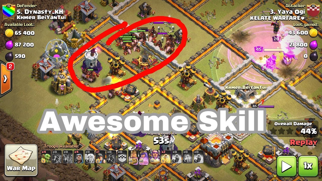 COC 3 star impossible War by 32hog rider & healer destroy th11 max level