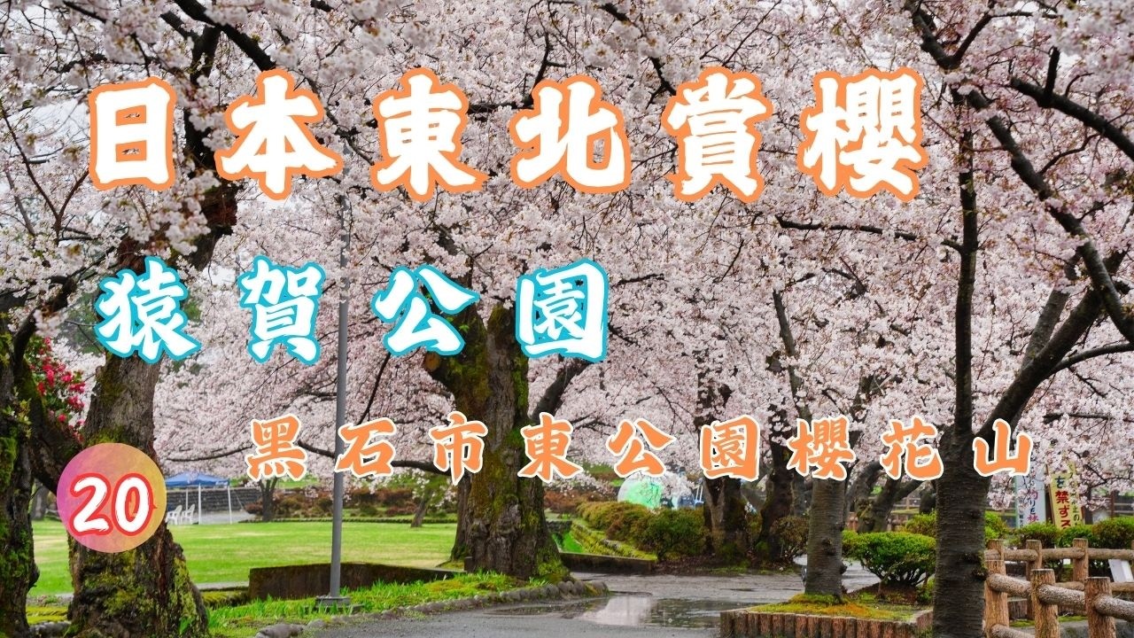 猿賀公園▕ 黑石市東公園櫻花山▕ 青森著名的賞櫻景點 EP20【東北自駕旅行DAY8】CC字幕。