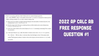 2022 AP Calculus AB FRQ #1
