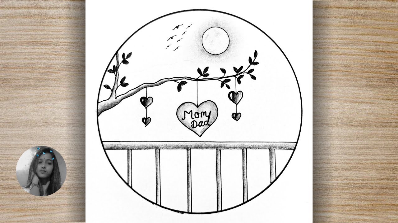 Простой рисунок карандашом «Мама и папа» | Легкий рисунок мамы и папы | Милый рисунок для родител...