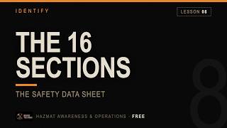 The Safety Data Sheet (SDS) Explained — Hazmat Awareness & Operations. Lesson #8 or 25