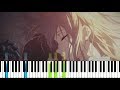 [Violet Evergarden OST] "Never Coming Back" - Episode 2, 3 & 4 BGM (Synthesia Piano Tutorial)