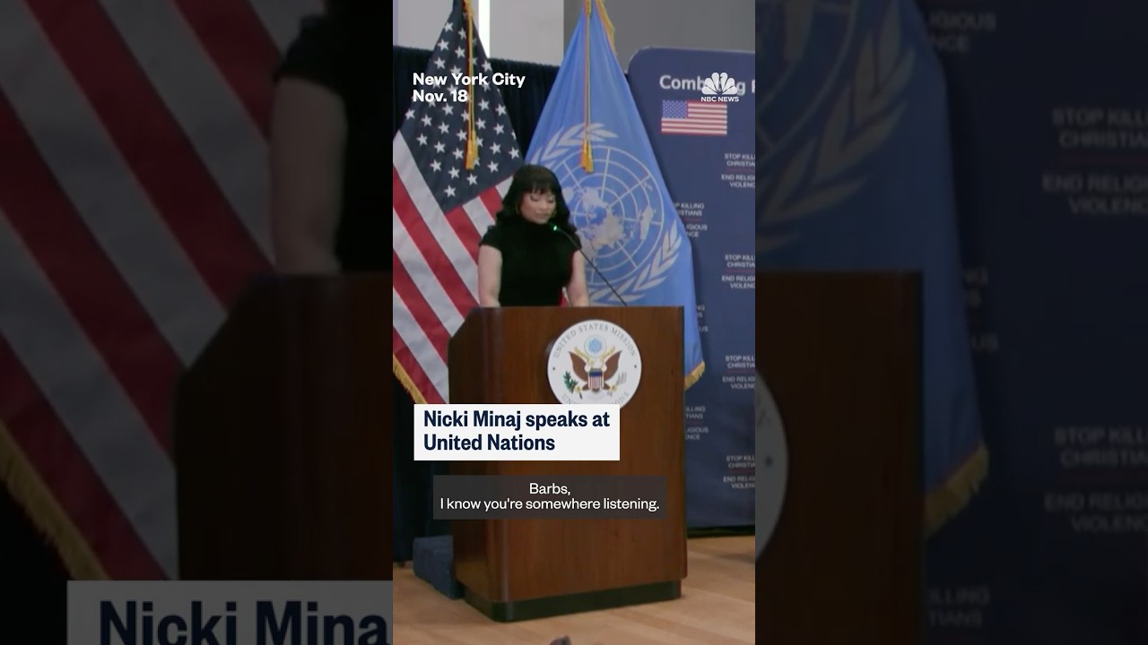 Nicki Minaj speaks at United Nations