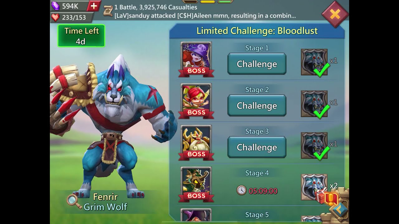 🗡Lords Mobile - Bloodlust - Stage 3 - Flames of Renewal - team 2