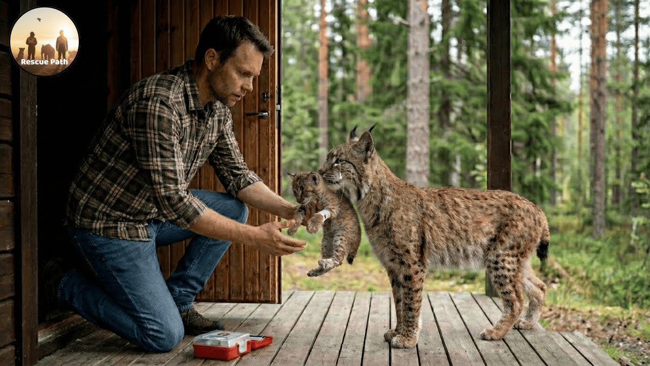 Animal Rescue: Mother Wildcat Carries Injured Kitten to Seek Help 