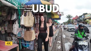 UBUD, Bali | Rainy Season Walk Around Center of Ubud's Streets | Bali Walking Tour [4K/60fps]