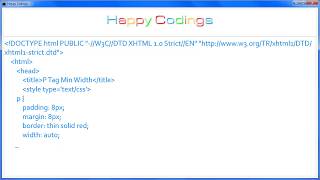 HTML | P paragraph tag min width