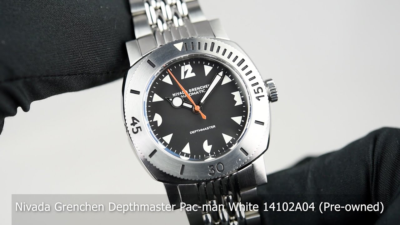 Nivada Grenchen Depthmaster Pac-man White 14102A04 (Pre-owned