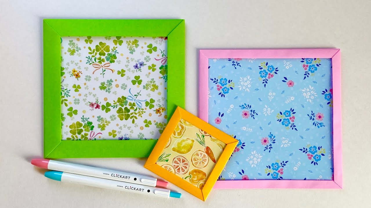 【折り紙】額縁・フレームの作り方／Origami Photo frame How to make it