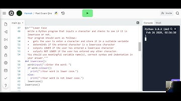Python Tutorial  - Lower case checker - GCSE Exam Question