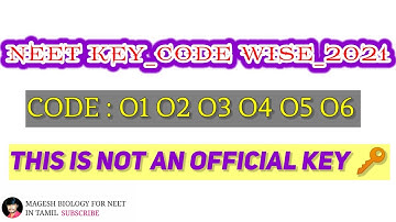 NEET ANSWER KEY 2021 CODE WISE O1 O2 O3 O4 O5 O6