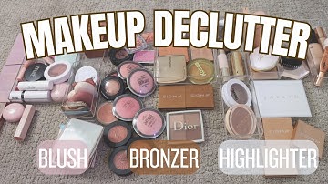 Makeup Declutter + Swatches 2023 | Blush, Bronzers, & Highlighters