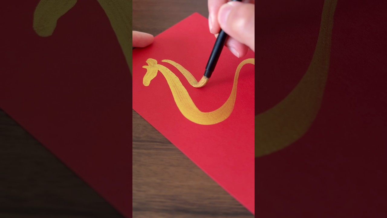 Paint a Year of the Horse Couplet in real-time with me! :-) 🍊🧧✨ #lunarnewyear