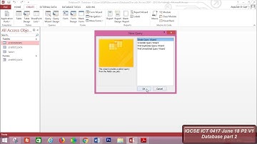 0417 IGCSE ICT May June 2018 paper 2, database task part 2