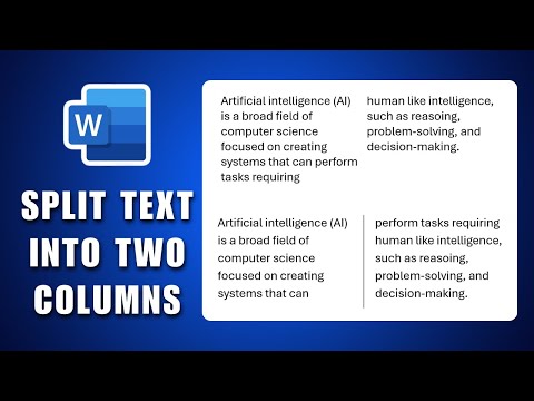 How to Split Text into 2 Columns in Word | Split a Page in Half & Create a Divider Line in Word