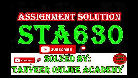 Sta630 assignment 1 solution 2020 || STA630 Assignment 1|| STA630 Assignment