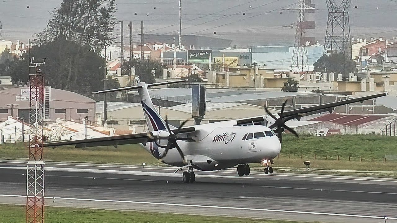 WILDEST Turboprop Landing! Swiftair ATR 72 vs Lisbon Gusts 🌪️